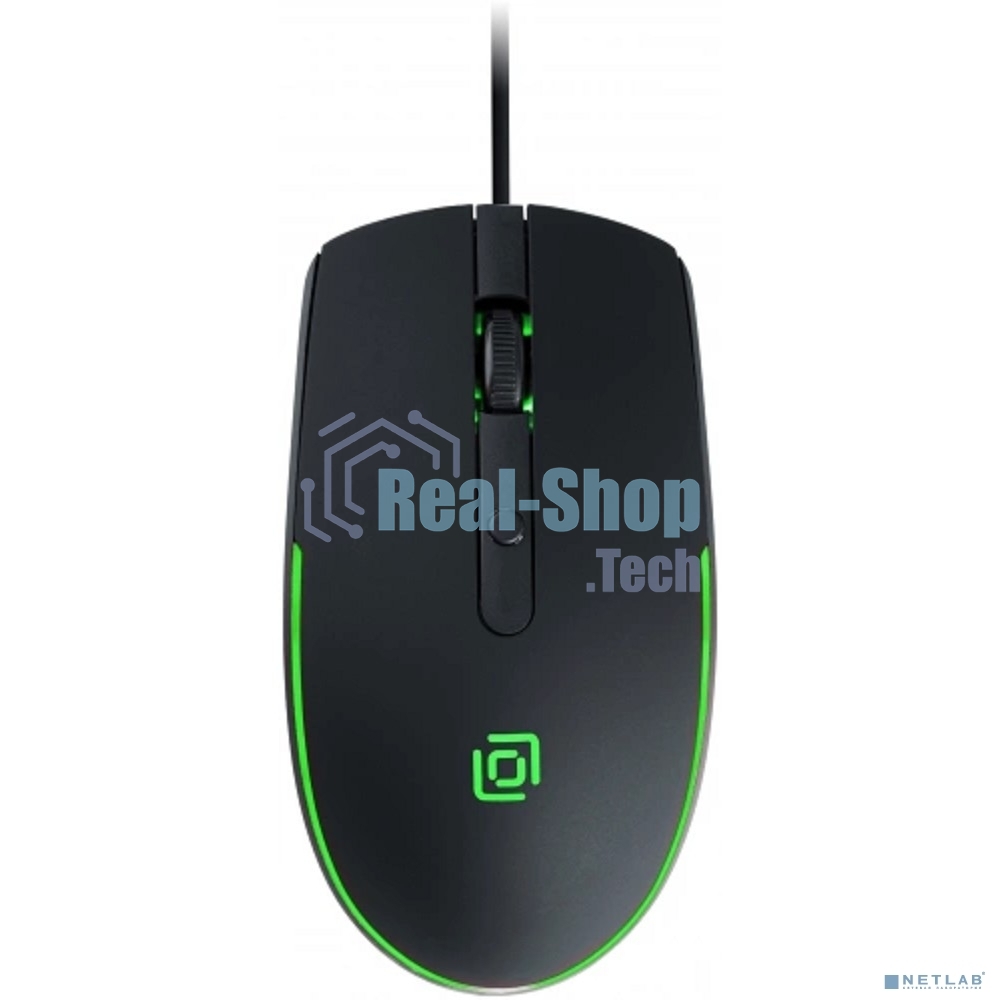 Мышь проводная Oklick 100M черный, 1600 dpi, USB, кнопки - 4