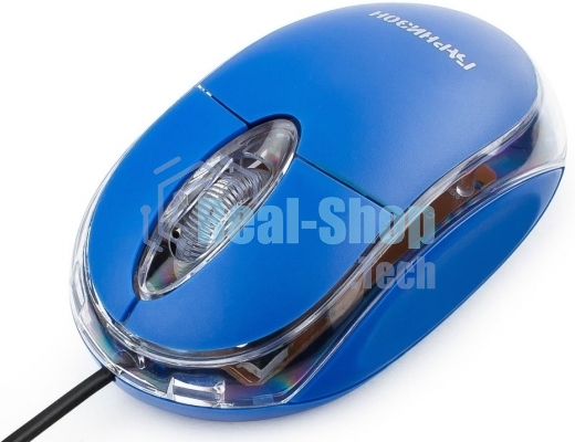 Мышь проводная Гарнизон GM-100B синий, 1000 dpi, USB, кнопки - 3