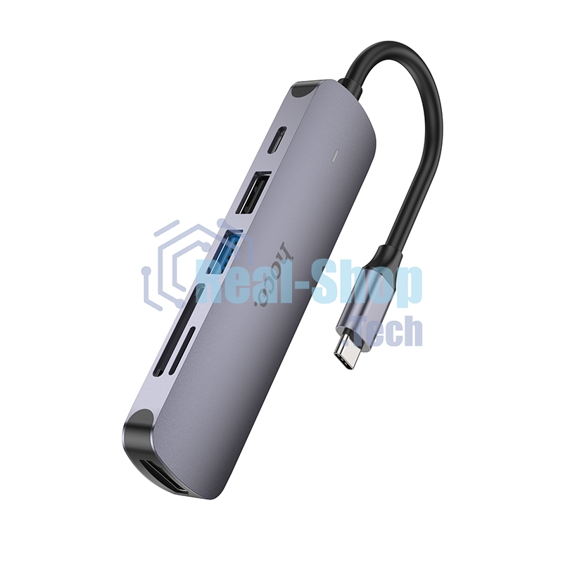 Док-станция Hoco HB28, USB Type-C, USB 3.0/PD100W/SD/TF/USB 2.0/HDMI, USB Type-C