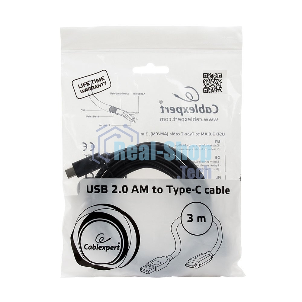 Кабель Cablexpert CCP-USB2-AMCM-10 USB2.0 AM/USB3.1TypeC, 3м, 