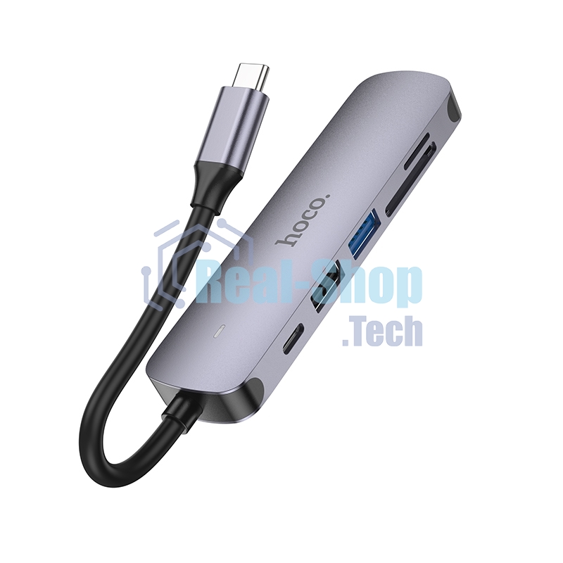 Док-станция Hoco HB28, USB Type-C, USB 3.0/PD100W/SD/TF/USB 2.0/HDMI, USB Type-C