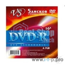 Диск DVD-R VS (PERFEO) 4.7 Gb, 16x, Конверт (5), (5/250)