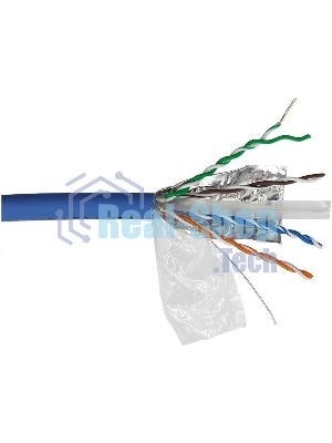 Кабель информационный Lanmaster LAN-6AFTP-LSZH-BL кат.6А F/UTP общий экран 4X2X23AWG LSZH внутренний 305м синий