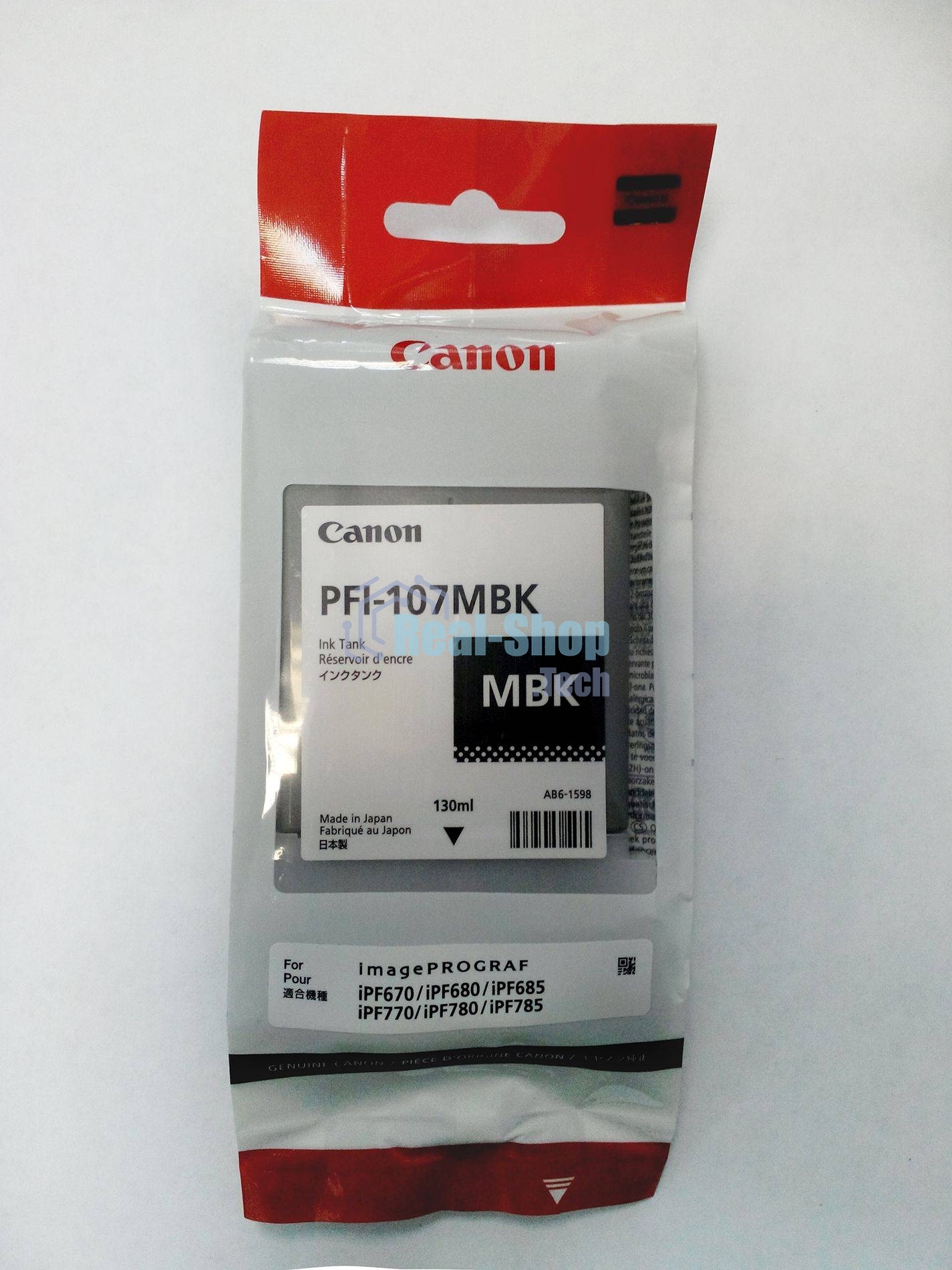 Картридж струйный Canon PFI-107BK (6705B001) черный (130 мл) для Canon iP F680/685/780/785