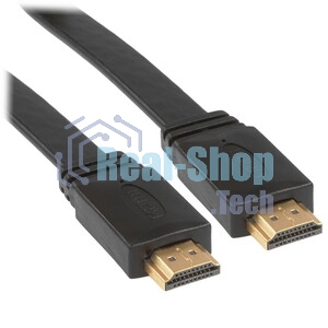 Кабель Cablexpert HDMI CC-HDMI4F-10, 19M/19M, v2.0, медь, позол.разъемы, экран, плоский кабель, 3м, черный, пакет