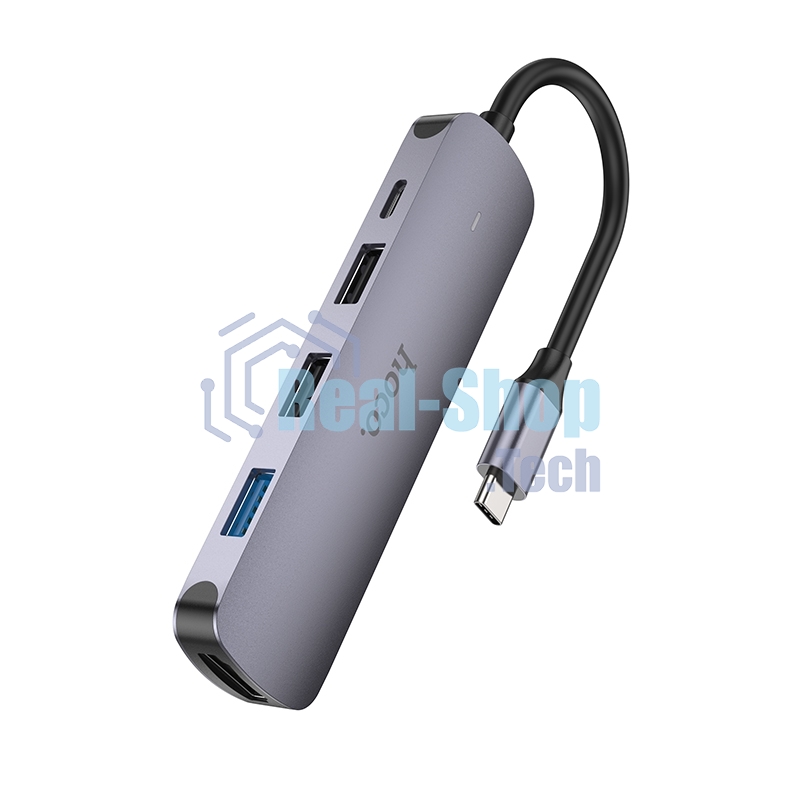 USB-концентратор Hoco HB27, USB Type-C, HDMI/PD/USB 3.0/USB 2.0, USB Type-C