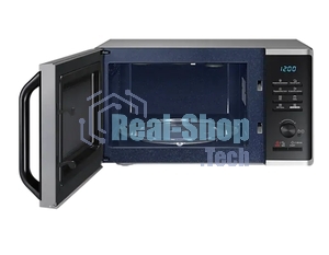 Микроволновая печь Samsung MG23K3515AS/BW серебристый/черный, 23 л, 800 Вт, переключатели - кнопки, поворотный механизм