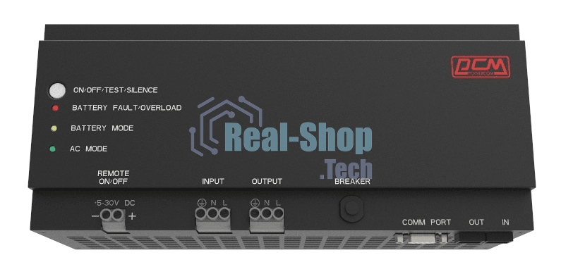 Источник бесперебойного питания Powercom DRU 850VA/510W, DIN Rail, 230V, RS-232, 2 year warranty (1114019)
