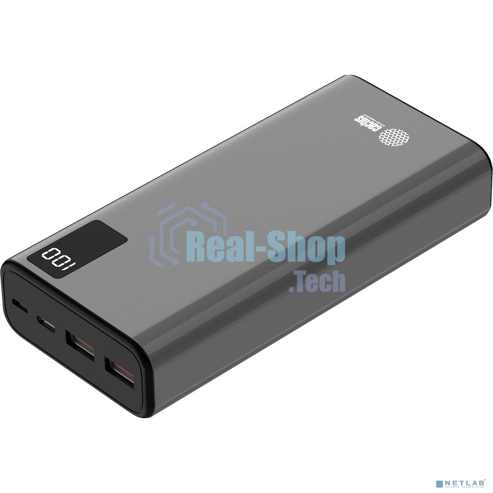 Портативный аккумулятор Cactus CS-PBFSFA-20000 20000mAh 4.5A 2xUSB-A/USB-C серый