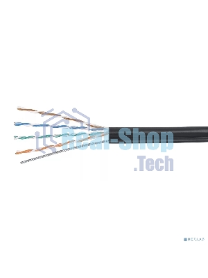 Кабель витая пара Cabeus UTP-4P-Cat.5e-SOLID-OUT-PE-UV U/UTP 5e кат. 4 пары (24 AWG), одножильный, для внешней прокладки, PE-UV (305 м)
