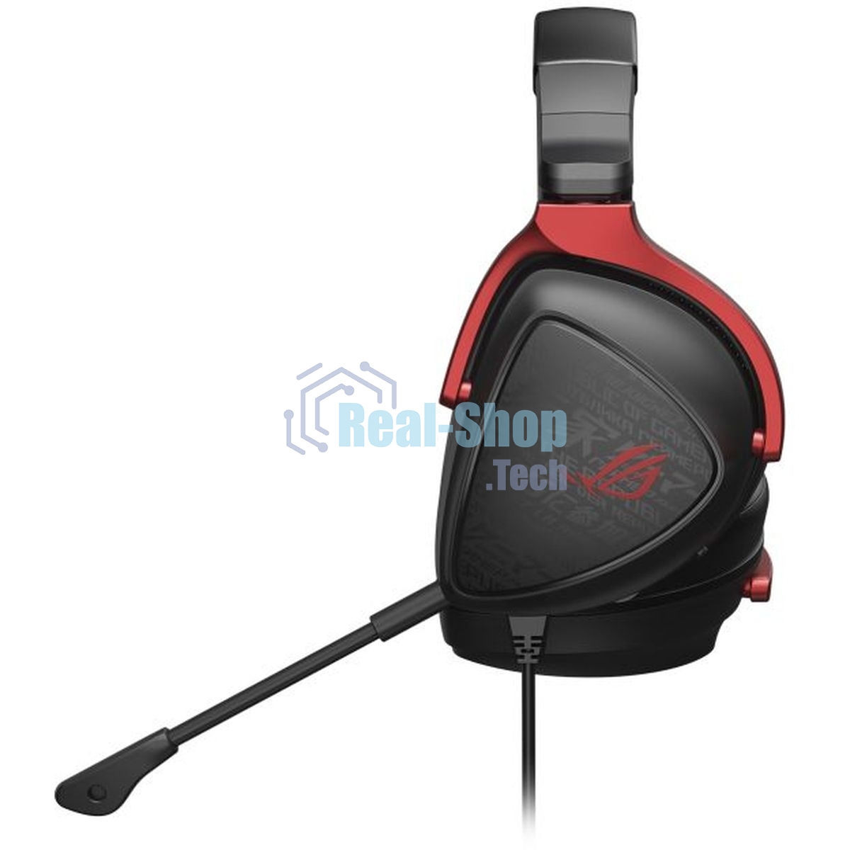 Гарнитура ASUS ROG Delta S Core чёрный-красный, проводная, 3.5 мм, съёмный микрофон, совместимость с PlayStation, Xbox