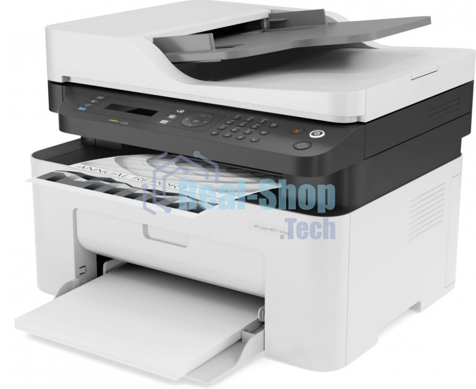 МФУ лазерное HP Laser MFP 137fnw (4ZB84A), A4, ч/б, печ. до 20 стр/мин., скан. до 15 стр/мин. (ч/б) 6 стр/мин. (цвет), 1200 x 1200 dpi (печать) 600x600dpi (скан.), USB, RJ-45, Wi-Fi, Air Print, Mopria