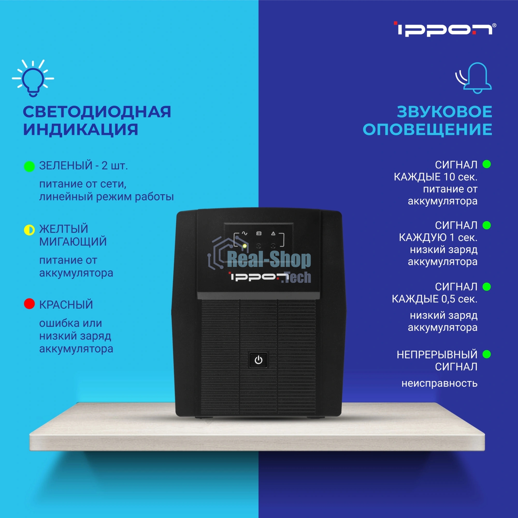 Источник бесперебойного питания Ippon Back Basic 1500 Euro / 1500 ВА / 900 Вт / 4 x CEE 7 (евророзетка)