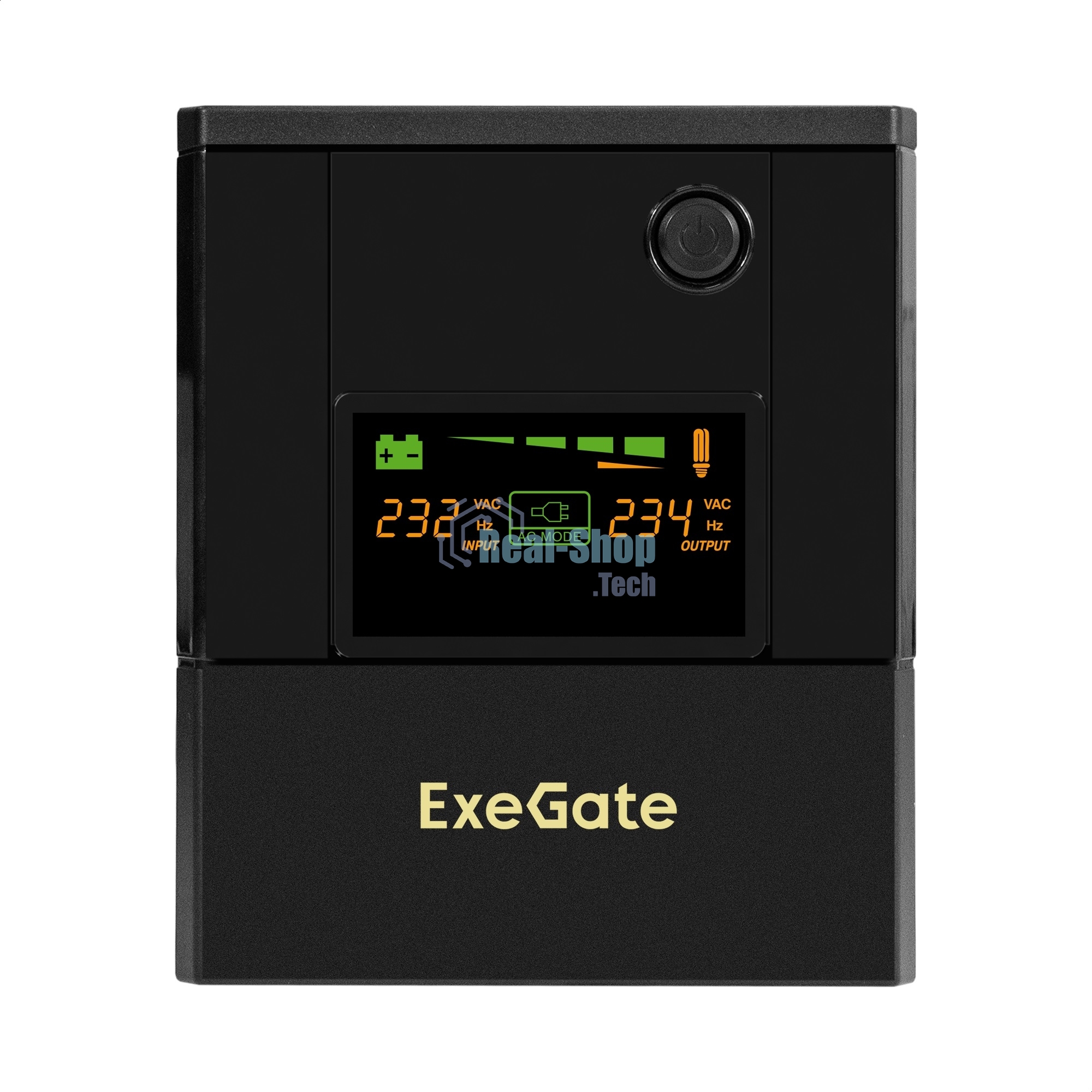 Источник бесперебойного питания ExeGate Smart LB-2000.LCD.AVR.4SH.USB (2000VA/1200W, цветной LCD, AVR, 4*Schuko, USB, батарея 12V 9Ah - 2 шт., металлический корпус, Black)