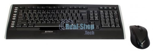 Комплект клавиатура+мышь A4TECH 9300F беспроводной, USB, 2000 DPI, чёрный