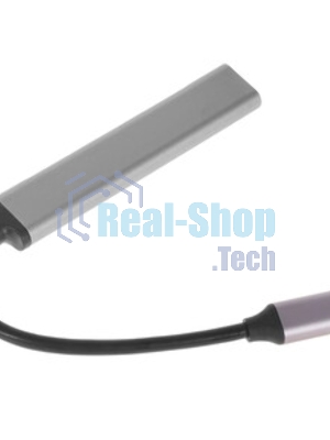 USB-концентратор ORIENT CU-323, Type-C USB 3.0 (USB 3.1 Gen1)/USB 2.0 HUB 4 порта: 1xUSB3.0 + 3xUSB2.0, USB штекер тип С, алюминиевый корпус, серебристый (31235)