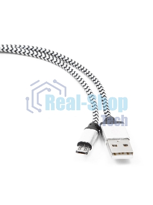 Кабель Gembird USB 2.0 Cablexpert AM/microBM 5P, 1м, нейлоновая оплетка, алюминиевые разъемы, серебристый, пакет