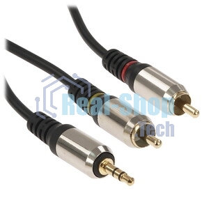 Кабель аудио Cablexpert CCAB-02-35M2RM-1.5MB. 3.5 Jack(M)/2х RCA (M), черный, 1.5м, блистер