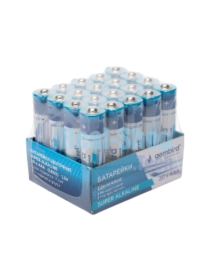 Батарейки щелочные/алкалиновые Gembird Gb-LR03-20B, тип AAA, 20шт, коробка