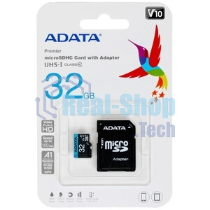 Флеш карта microSD 32Gb ADATA microSDHC Class 10 UHS-I A1 100/20 MB/s (SD адаптер)