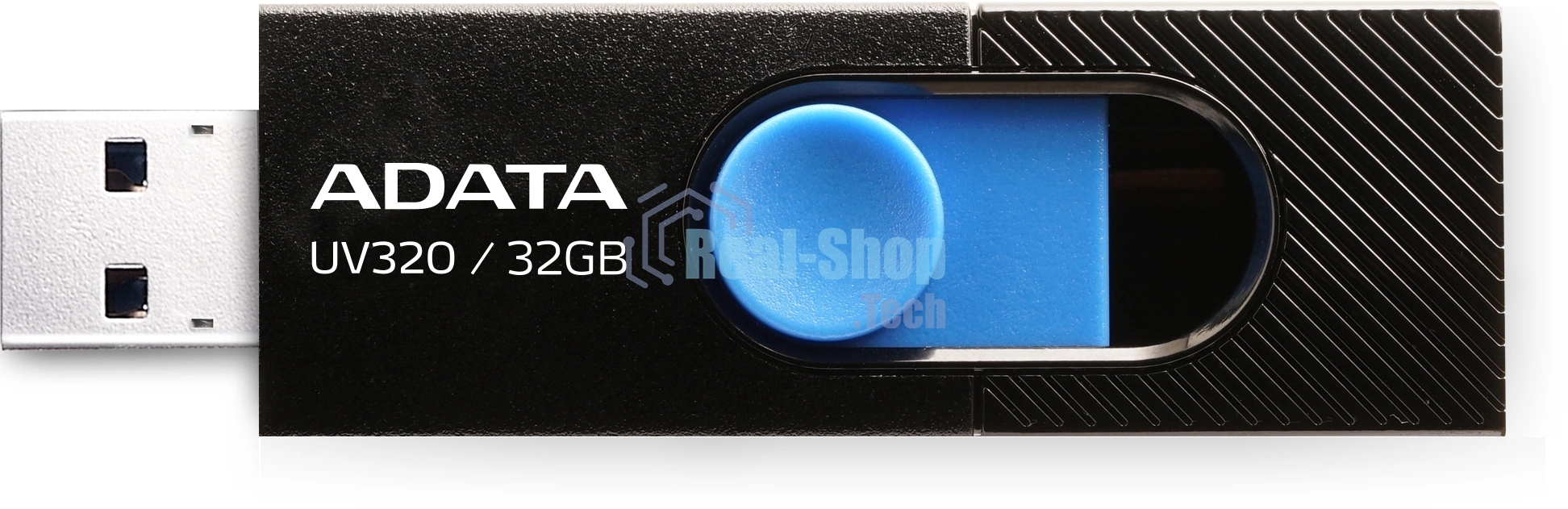 Флешка USB ADATA UV320 (AUV320-32G-RBKBL), 32Gb, USB 3.2 Gen 1, R/W 100/30, черный/голубой