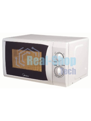 Микроволновая печь Midea MM720CFB белый, 20 л, 700 Вт, переключатели - поворотный механизм