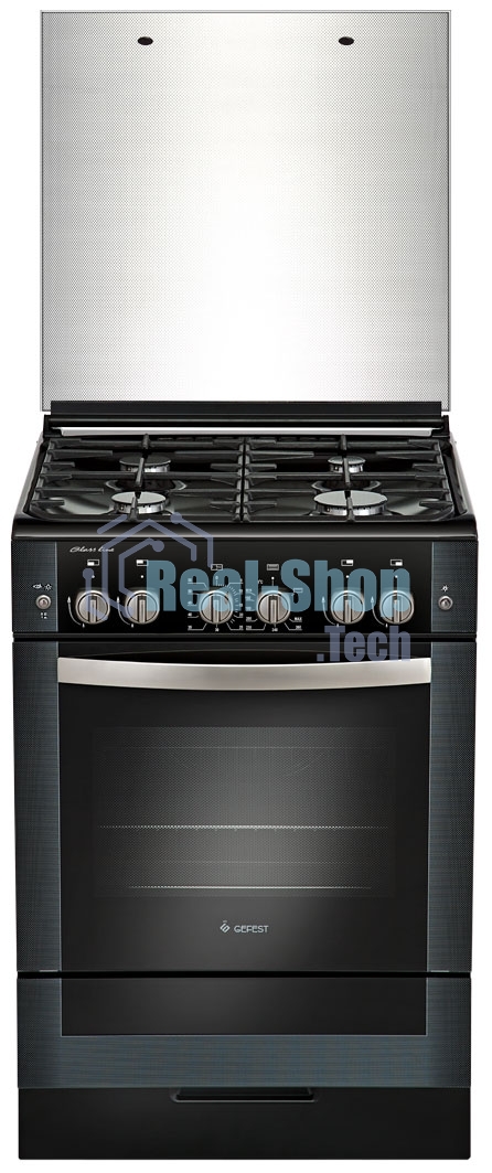 Плита газовая Gefest ПГ 6300-02 0046 черный, конфорок 4 шт, духовка 52 л, 60 см x 85 см x 60 см