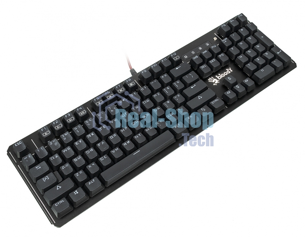 Клавиатура проводная A4 B975 механическая черный USB Gamer LED (подставка для запястий)