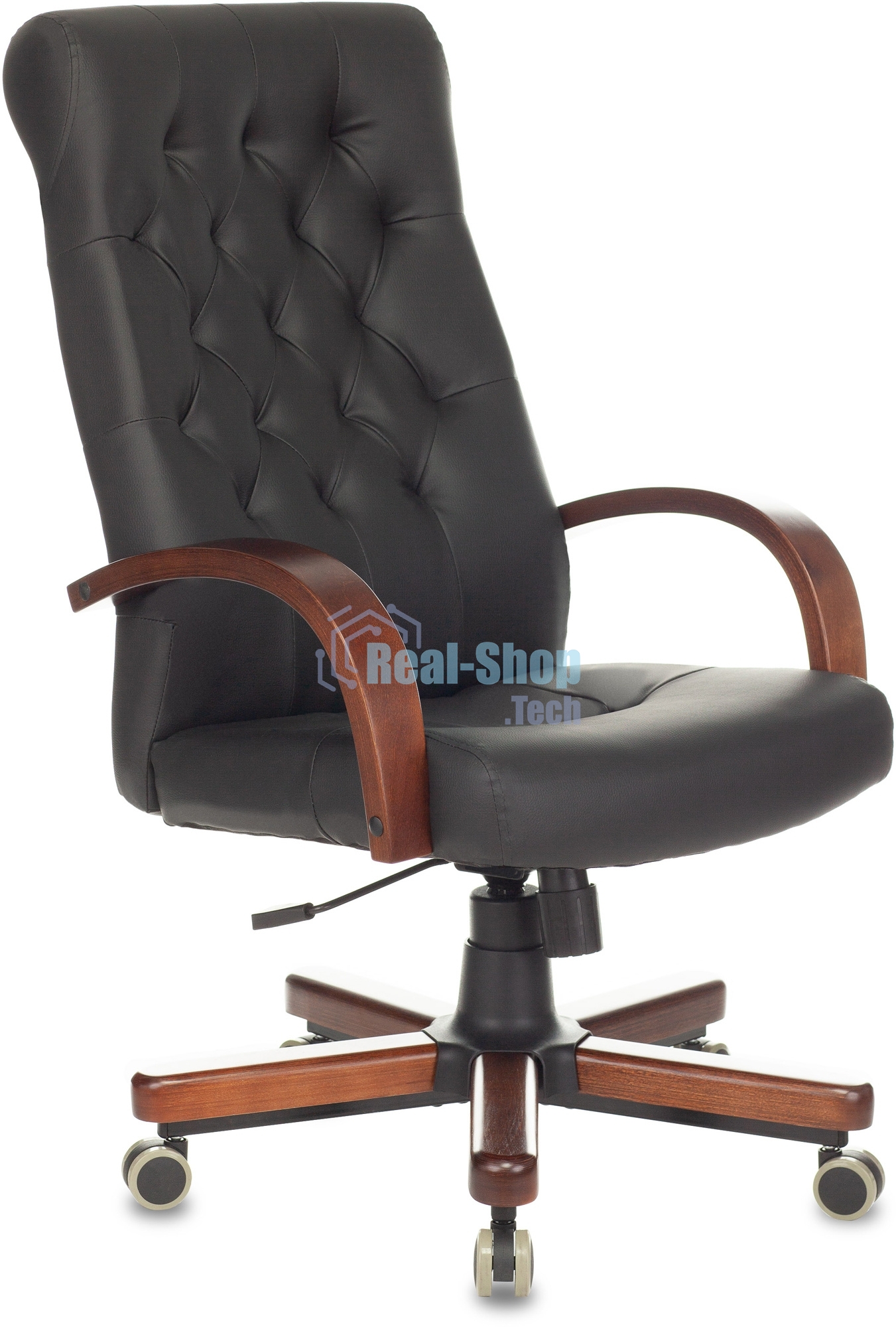 Кресло Бюрократ T-9928WALNUT/ECO черный, экокожа