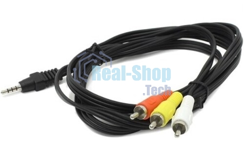 Кабель аудио/видео Cablexpert CCA-4P2R-2M, Jack3.5 4pin папа->3х RCA папа, 2м, черный