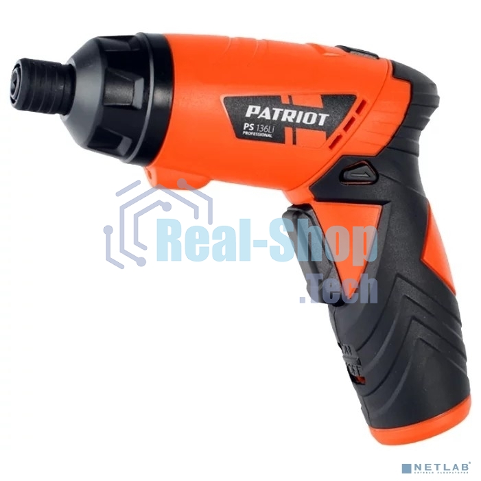 Отвертка аккумуляторная PATRIOT PS 136Li Li-Ion, 3.6 В/1,5 Ач, Реверс, 200 об/мин, 3,5 Нм, патрон: НЕХ 1/4