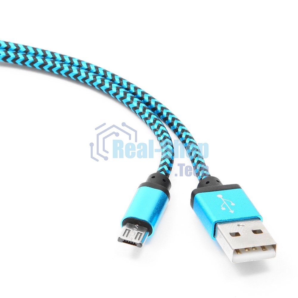 Кабель Gembird USB 2.0 Cablexpert AM/microBM 5P, 1м, нейлоновая оплетка, алюминиевые разъемы, синий, пакет