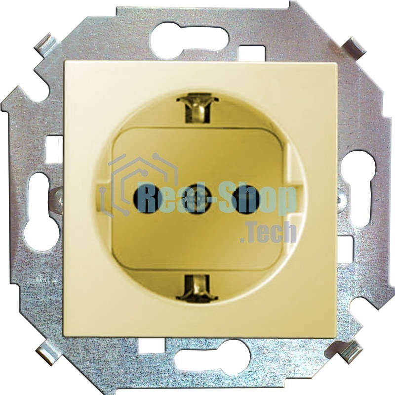 Механизм розетки 1-м СП Simon15 защ. шторки с заземл. сл. кость Simon 1591443-031
