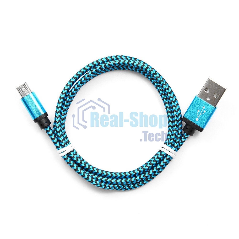 Кабель Gembird USB 2.0 Cablexpert AM/microBM 5P, 1м, нейлоновая оплетка, алюминиевые разъемы, синий, пакет