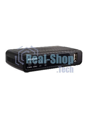 Приставка для цифрового ТВ Hyundai H-DVB520 черный, DVB-T2, DVB-T, DVB-C, HDMI, USB 2.0 х2