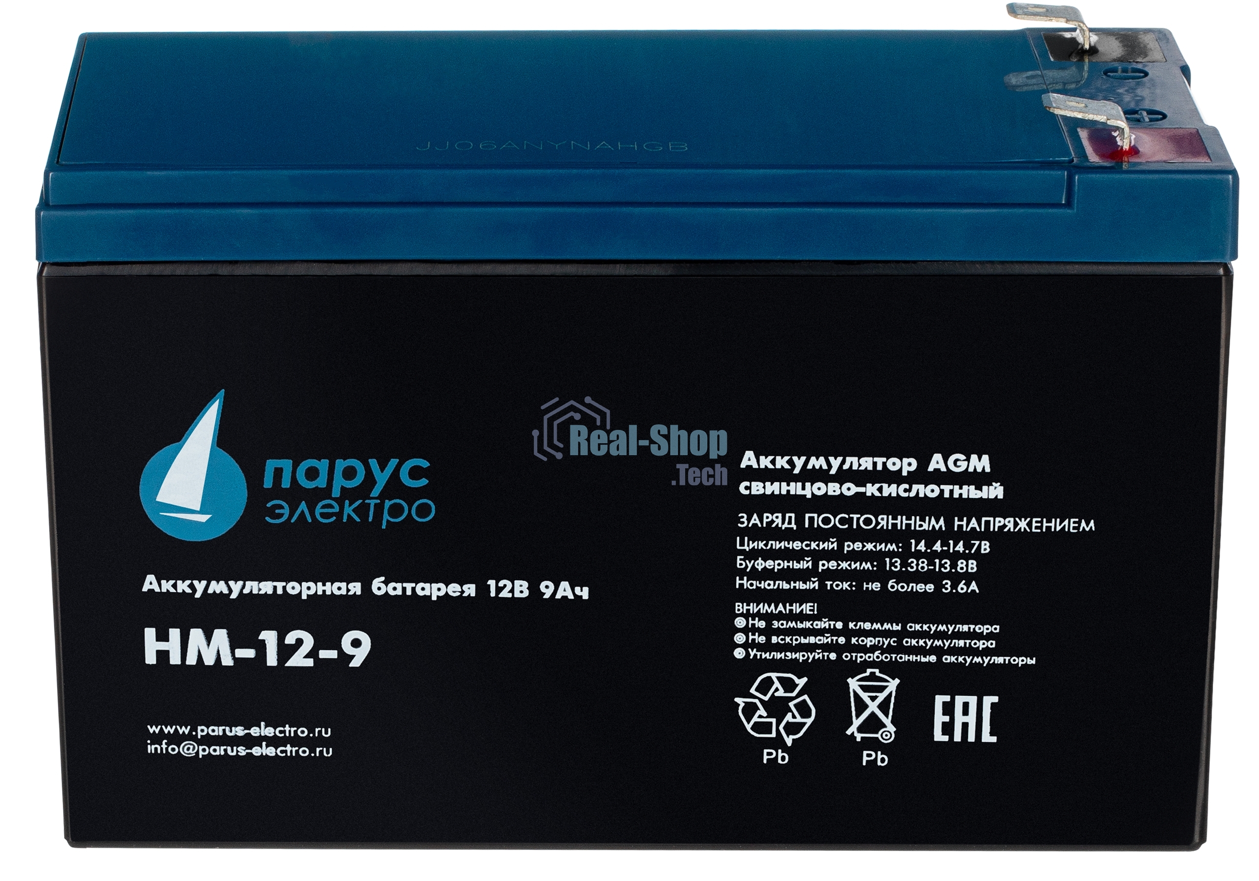 Батарея для ИБП Парус-электро HM-12-9 (AGM/12В/9,0А·ч/клемма F2)