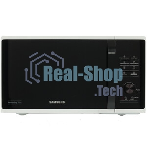 Микроволновая печь Samsung MG23K3515AW/BW белый/черный, 23 л, 800 Вт, переключатели - кнопки, поворотный механизм