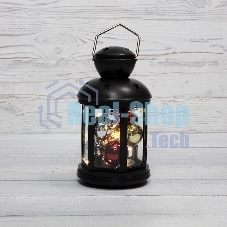 Декоративный фонарь Neon-night с шариками 12х12х20,6 см, черный корпус, теплый белый цвет свечения