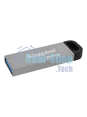 Флешка USB Kingston DataTraveler KYSON (DTKN/64GB), 64Gb, USB 3.2 Gen 1, R/W 200/60, серебристый/черный