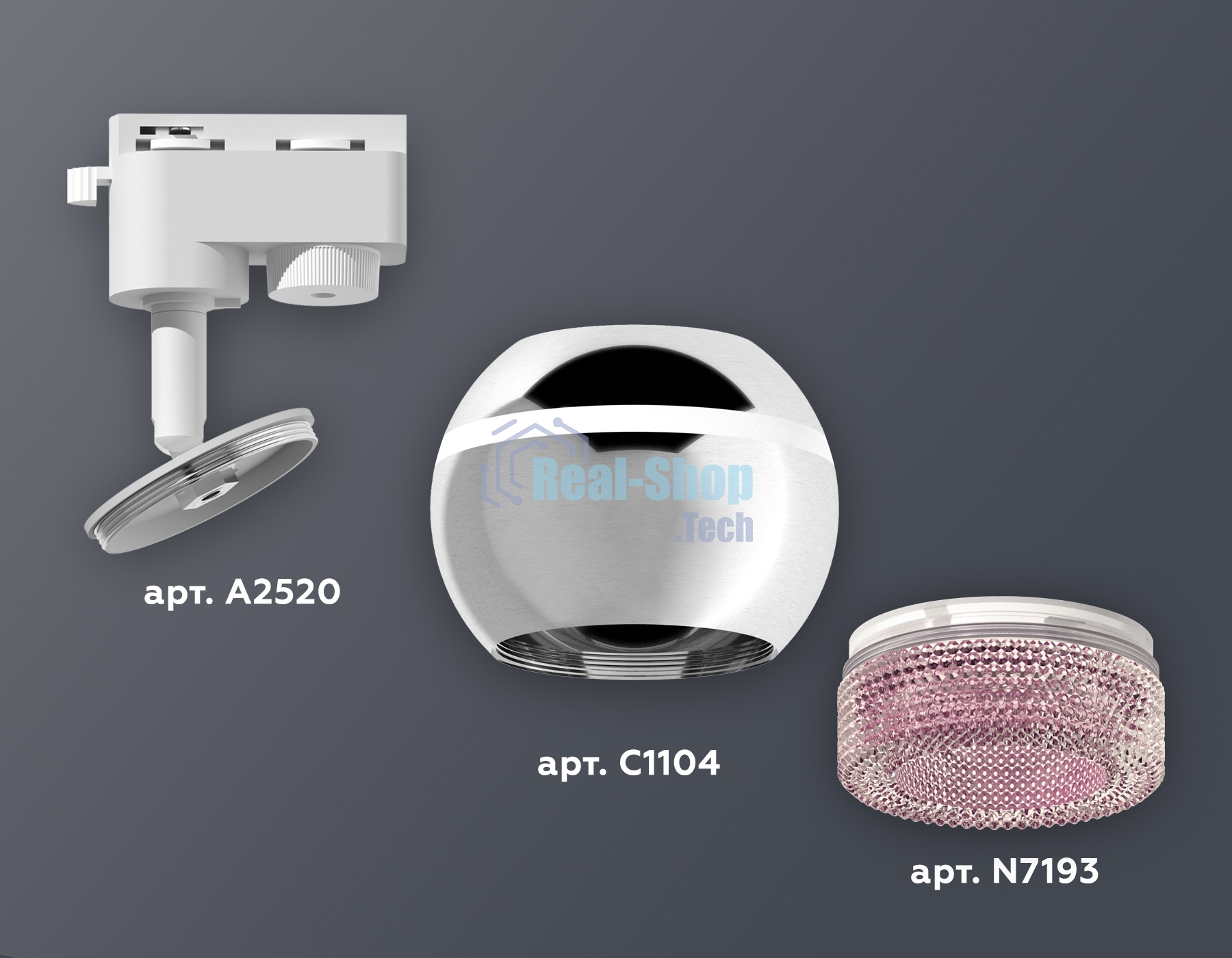 Светильник Ambrella light XT1104003 PSL/PI серебро полированное/розовый GU5.3 LED 3W 4200K (A2520, C1104, N7193)