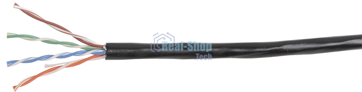 Кабель связи ITK витая пара U/UTP, cat.5e 4х2х24AWG solid, LDPE, 305м, черный
