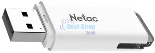 Флешка USB Netac U185 (NT03U185N-064G-20WH), 64Gb, USB 2.0, R/W 25/10, белый/серый