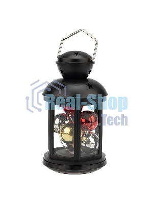 Декоративный фонарь Neon-night с шариками 12х12х20,6 см, черный корпус, теплый белый цвет свечения