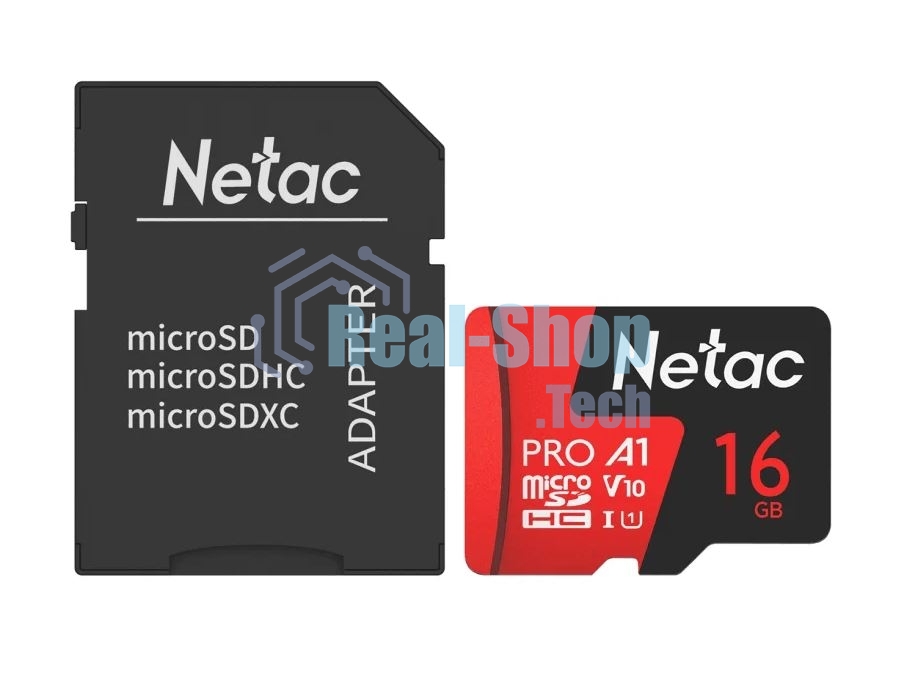 Флеш карта NeTac MicroSD card P500 Extreme Pro 16Gb, retail version w/SD adapter