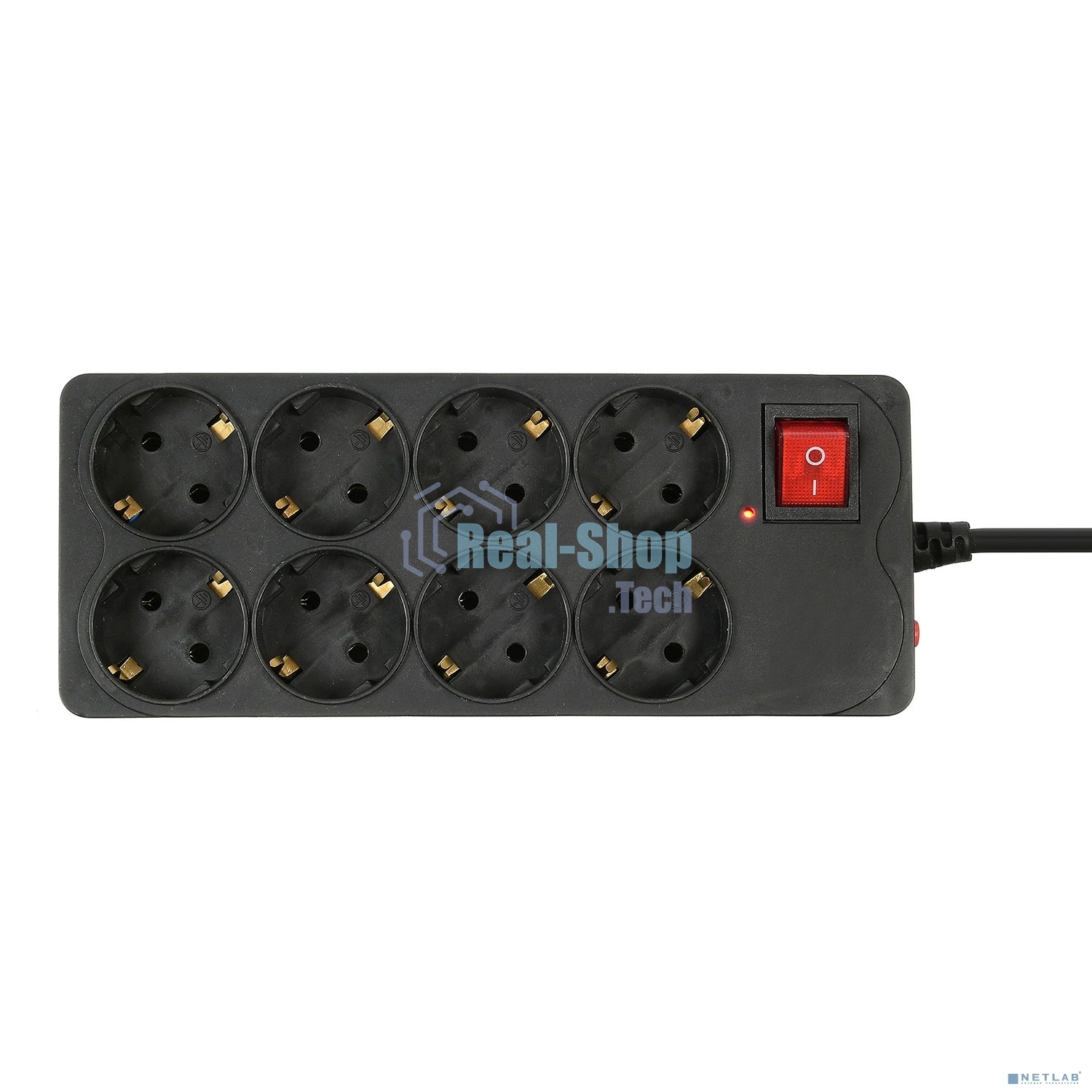 Сетевой фильтр Buro 800SH-3-B 3 м, 8 розеток, черный, коробка