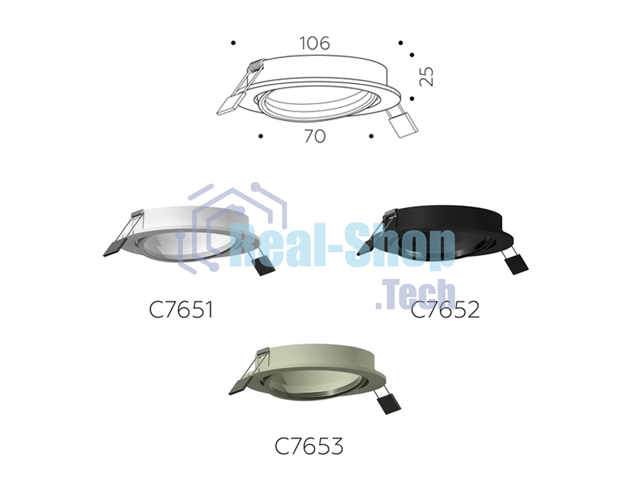 Корпус светильника C7651 SWH белый песок D106*H25mm MR16 GU5.3