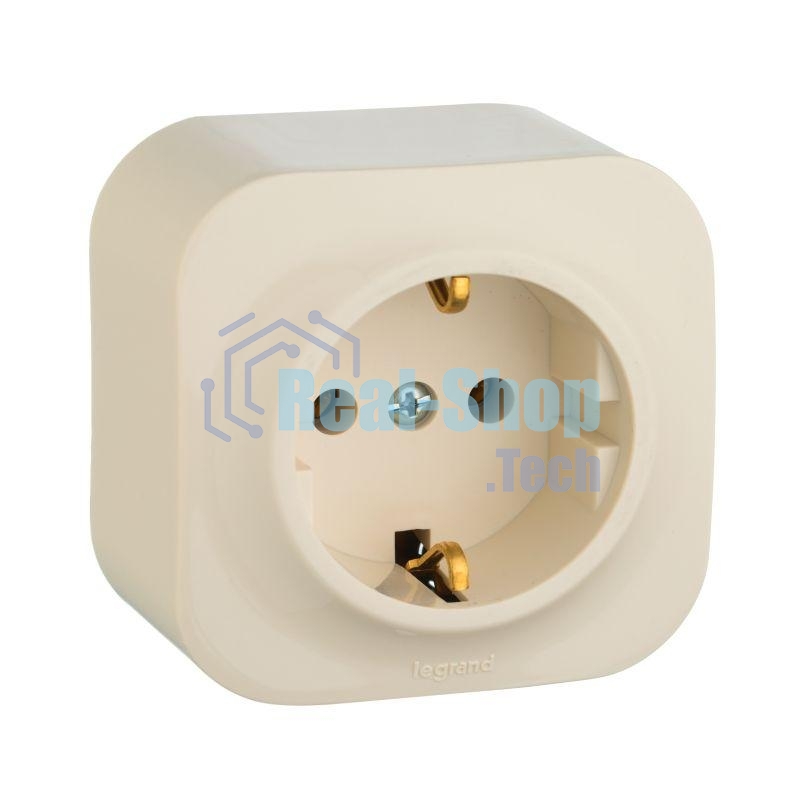 Розетка Legrand 782241 с заземлением без шторок (Слоновая кость)