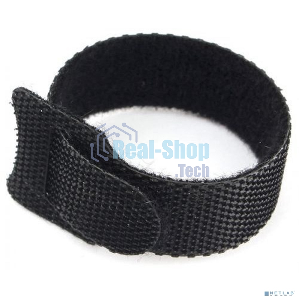 Хомуты-липучки на основе ленты Velcro VT-200x11BK 200 x 11 мм, черные (12 шт.)