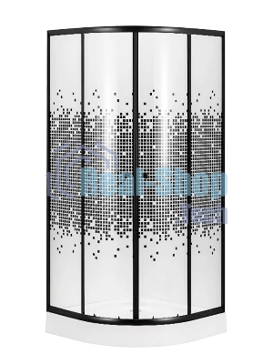 Душевой уголок BAU Dream с поддоном 80x80х195, прозрачное закаленное стекло с черной мозаикой 5 мм,