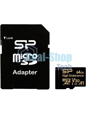 Флеш карта microSD 64Gb Silicon Power microSDHC Class 10 UHS-I A1 V30 U3 (SD адаптер) 100MB/s